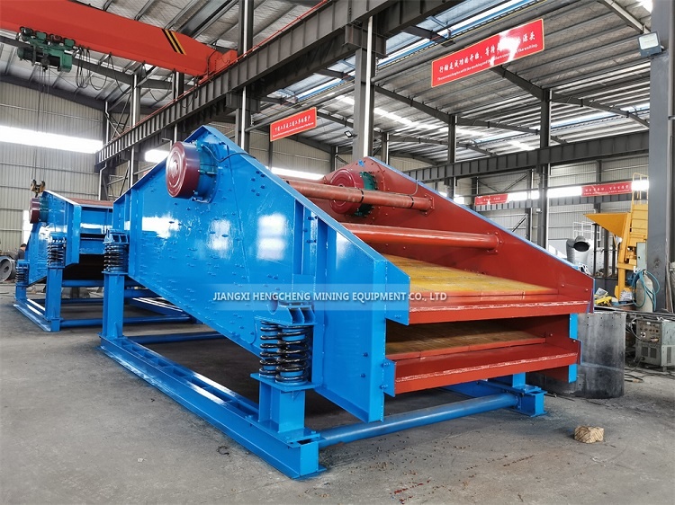 Linear vibrating screen machine for mining and mineral processing